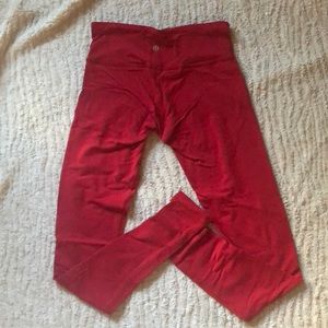 Lululemon wunderunder red leggings